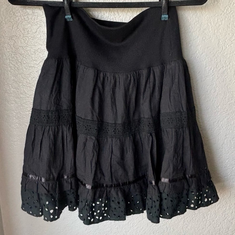 Neslay Black Cotton Skirt Size Medium